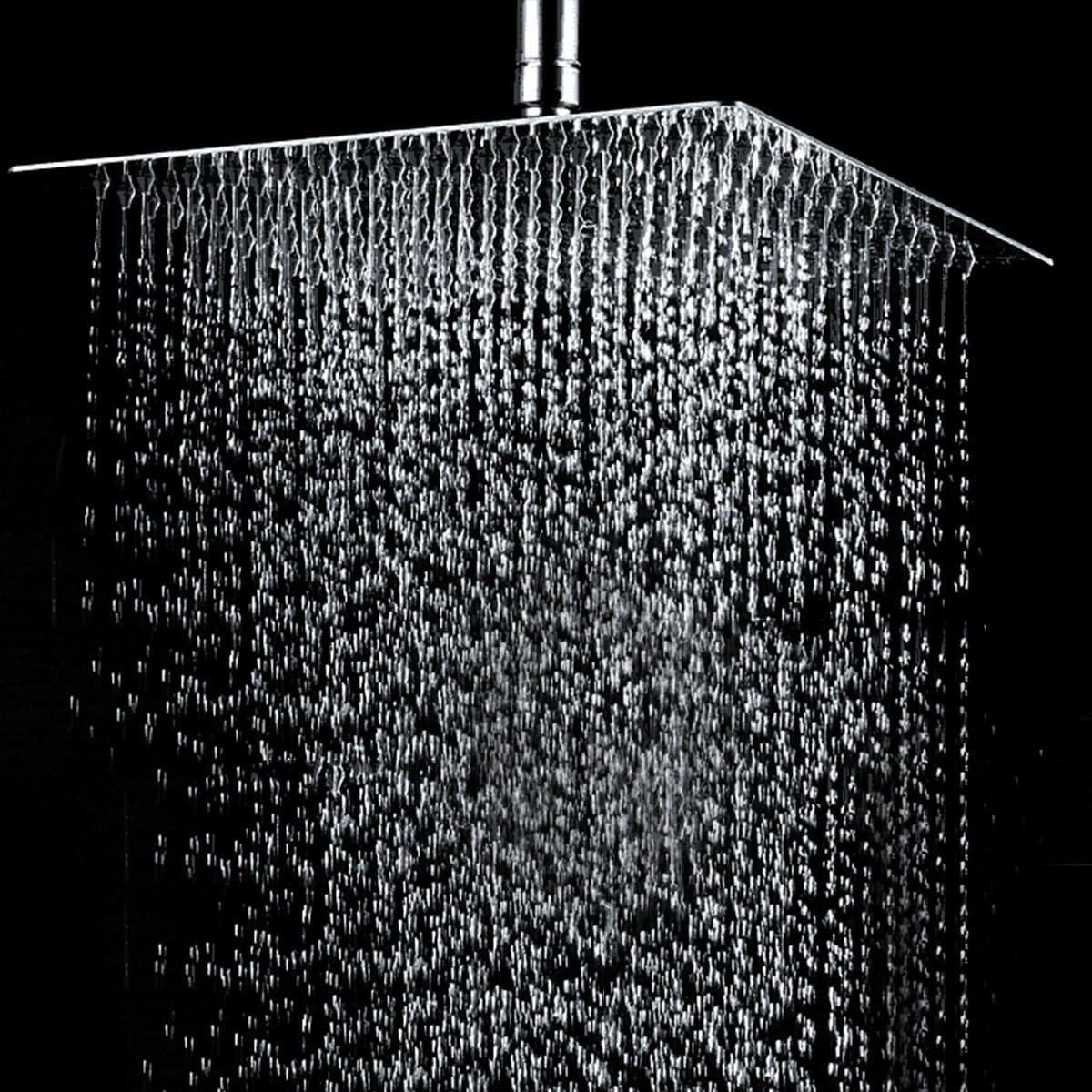 12'' Square Stainless Steel Rain Shower Head Rainfall Bathroom Top Sprayer New