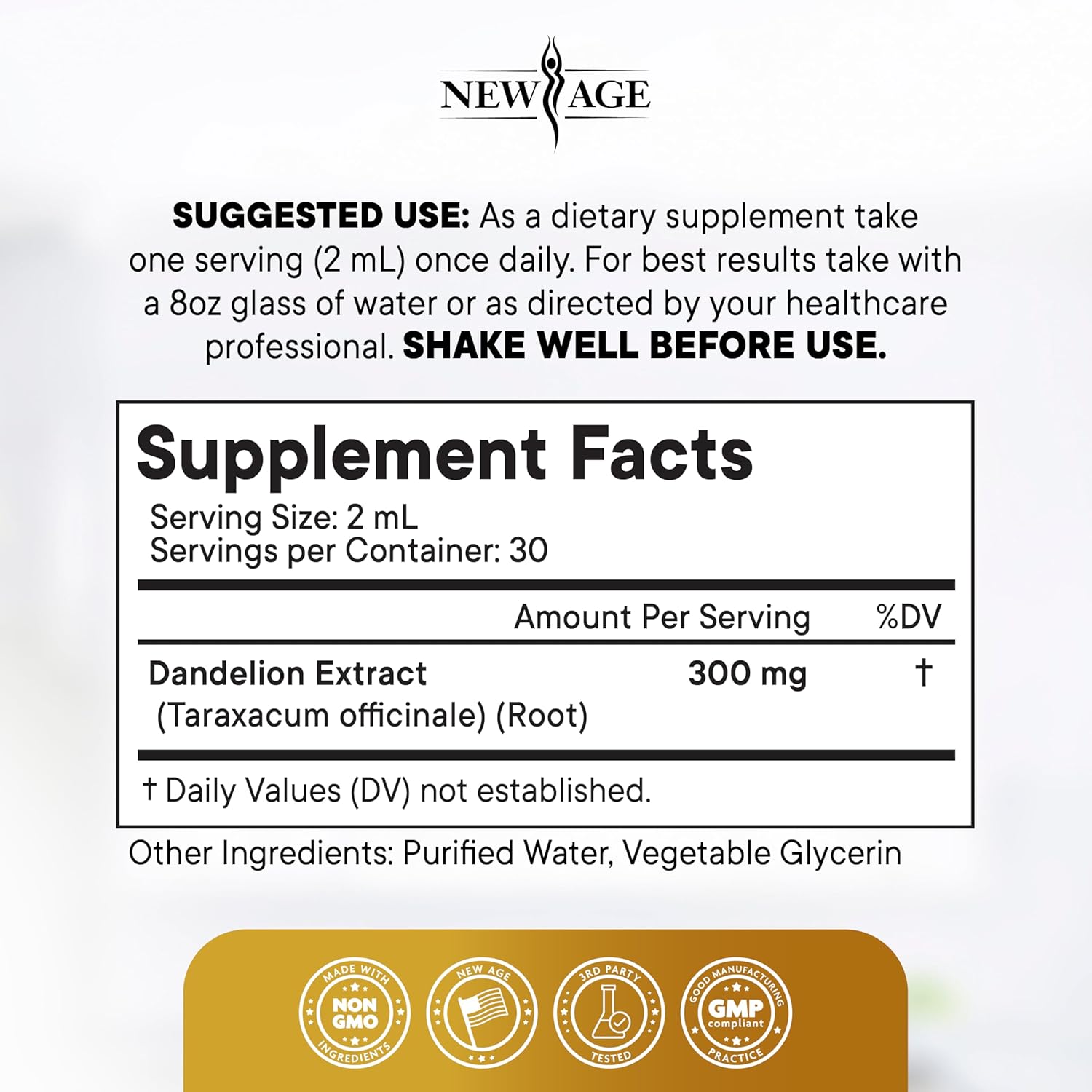 NEW AGE Dandelion Root Extract Drops - Liver Cleanse Detox Support - Dandelion Tincture for Liver Support - Vegan, Sugar & Alcohol-Free Liquid Supplement - 4 fl oz - Image 4