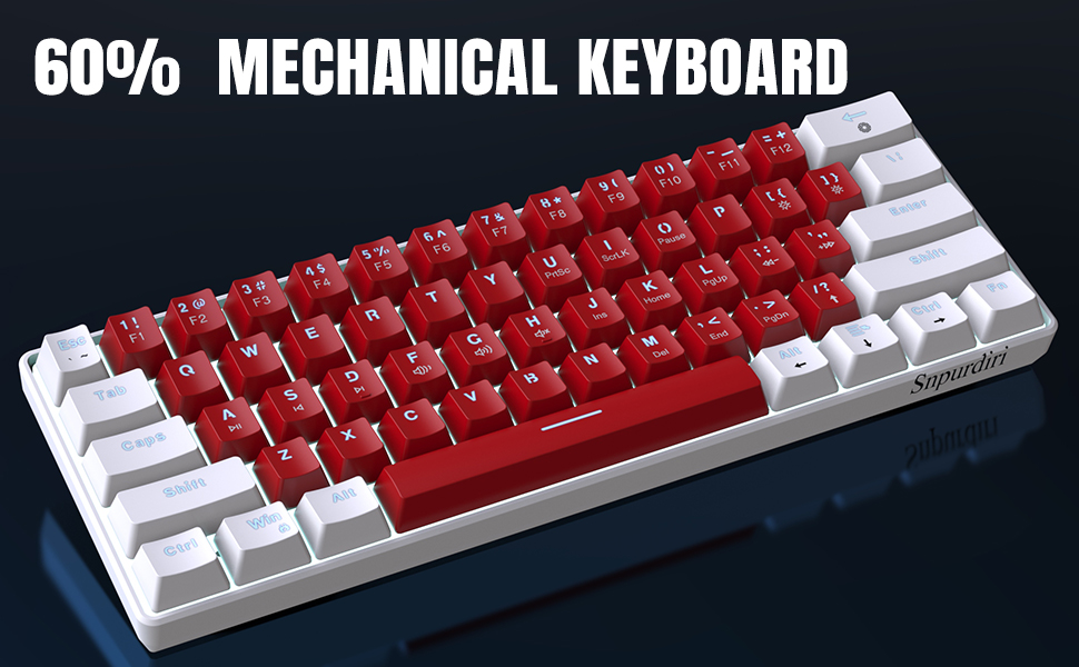 Amazon.com: Snpurdiri Wired 60% Mechanical Gaming Keyboard, White
