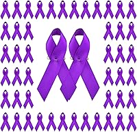 Vista 8 de WANDIC Alfileres de satén de cinta de poliéster, alfileres de cinta de concientización sobre el cáncer, broche de conciencia de fe de esperanza