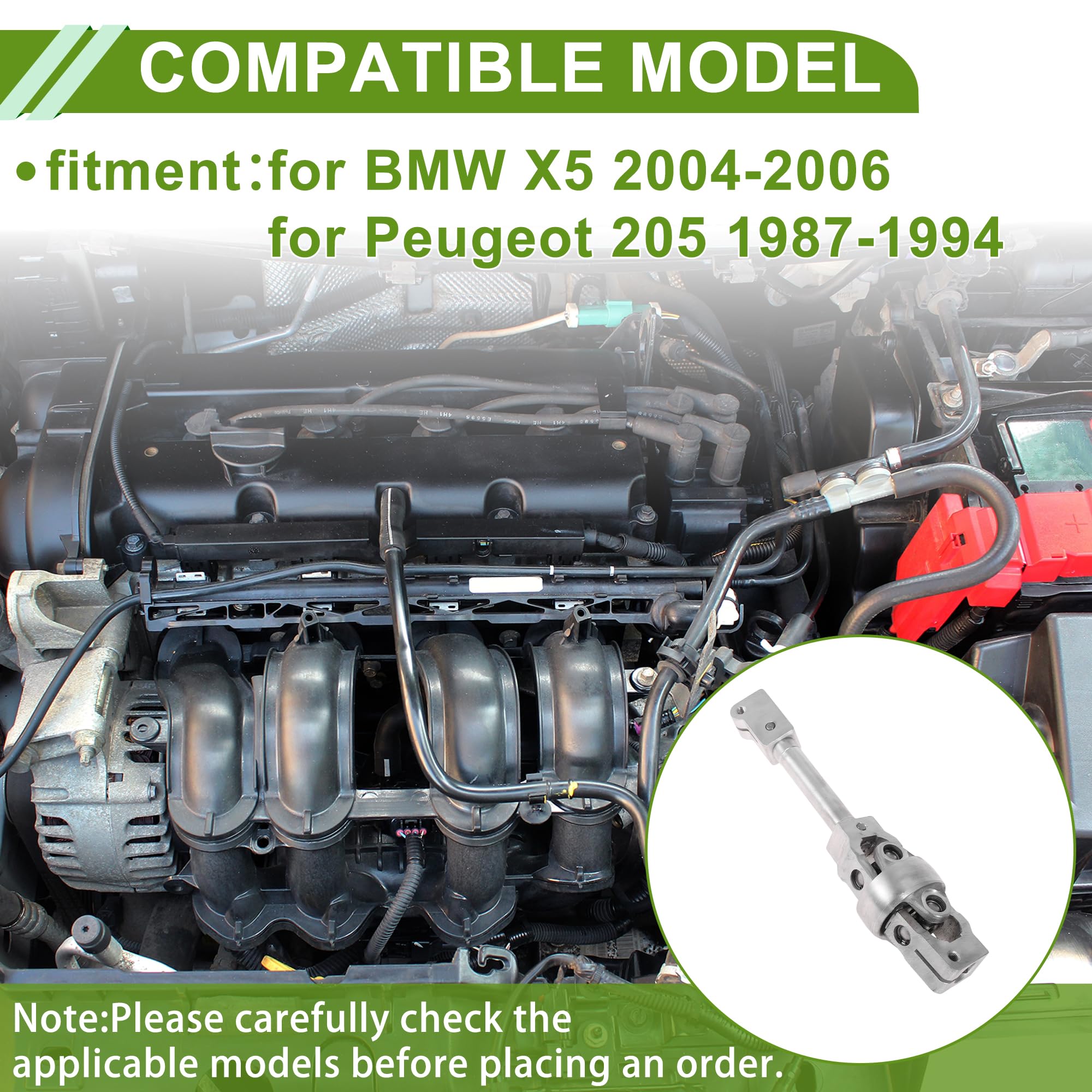 Motoforti Columna De Dirección Para BMW X5 2000-2006 1 Pc | Para Peugeot 205 1987-1994, Nº Pieza 32306758076/32306762277, Metal, Eje Intermedio De Dirección