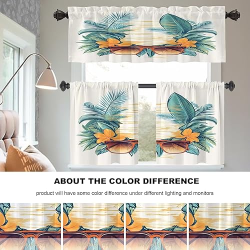 Miniatura 647 de Cenefas de cocina modernas con patrón de cobre marrón dorado para ventanas, cenefas opacas abstractas de marcas de arañazos y cortinas opacas