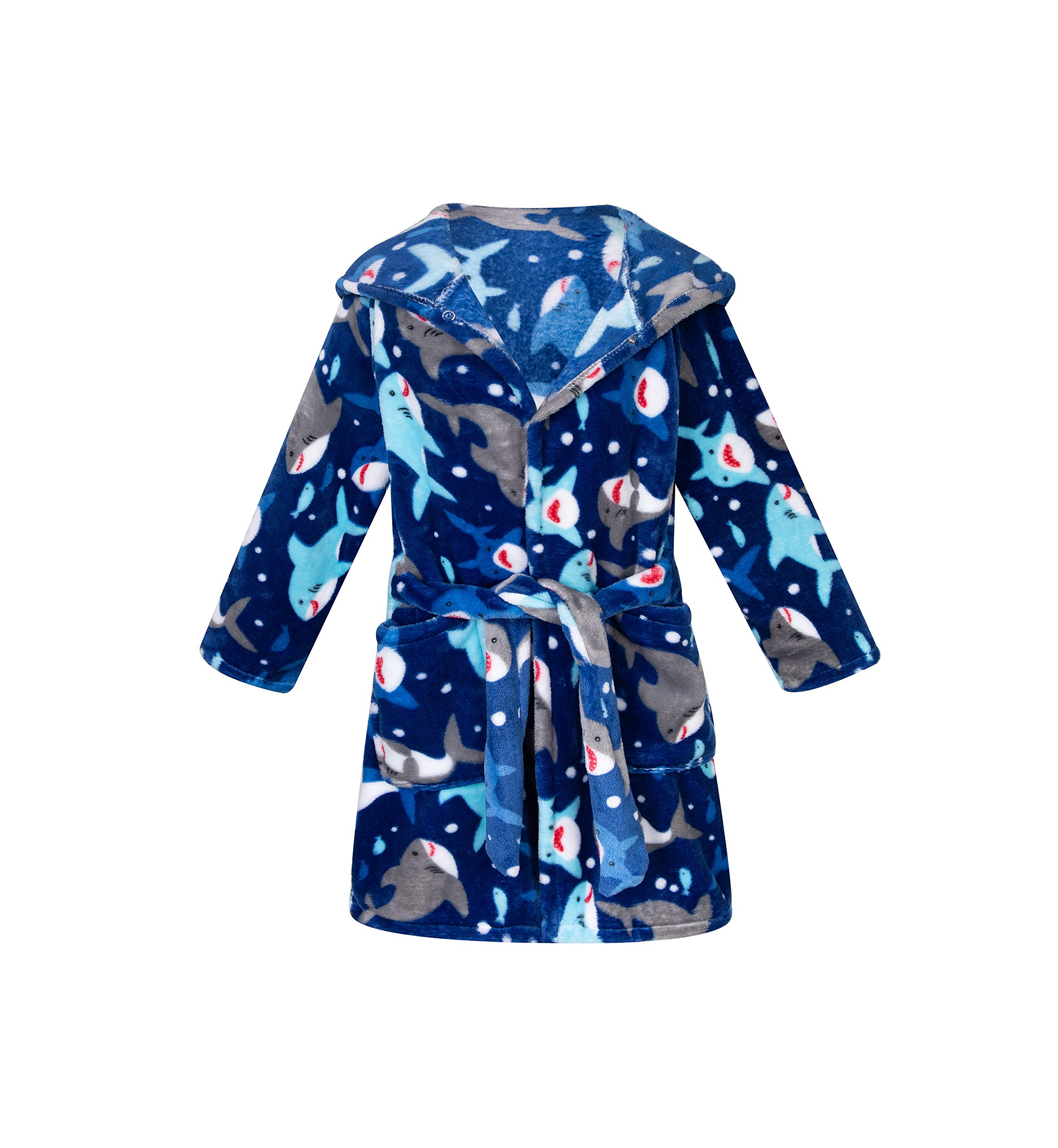 Lodunsyr Bademantel Kinder mit Kapuze für Jungen Mädchen Bademäntel Morgenmantel kuschelig warmen und weichen Pyjamas Kleinkind Coral Fleece Hoodie Roben 2-9 Jahre