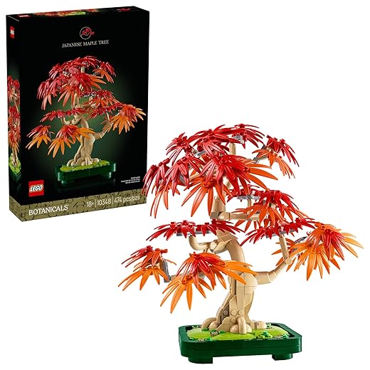 LEGO Botanicals Japanese Red Maple Bonsai Tree Building Kit for Adults 18+ - Unique Home Decor DIY for Room or Office - Housewarming Gift Idea for New Home - Plant Decor for Desk or Bookshelf- 10348