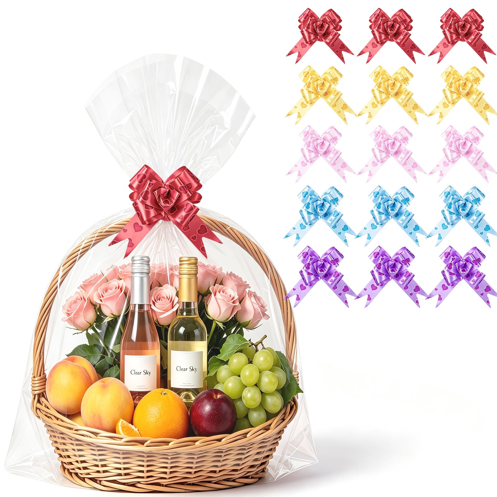 Extra Large Cellophane Bags with Bows (20.5"X27.6"(15Pack)) โ image 1