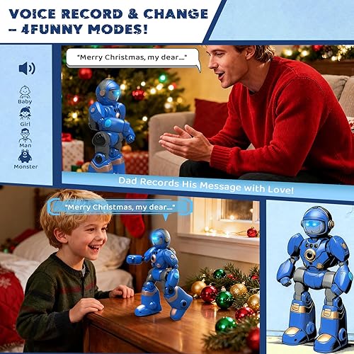 Miniatura 8 de Juguetes robot para niños de 3 a 8 años regalos para niños inteligentes - Robot de control remoto con hablar, programable, grabación de voz, canto,