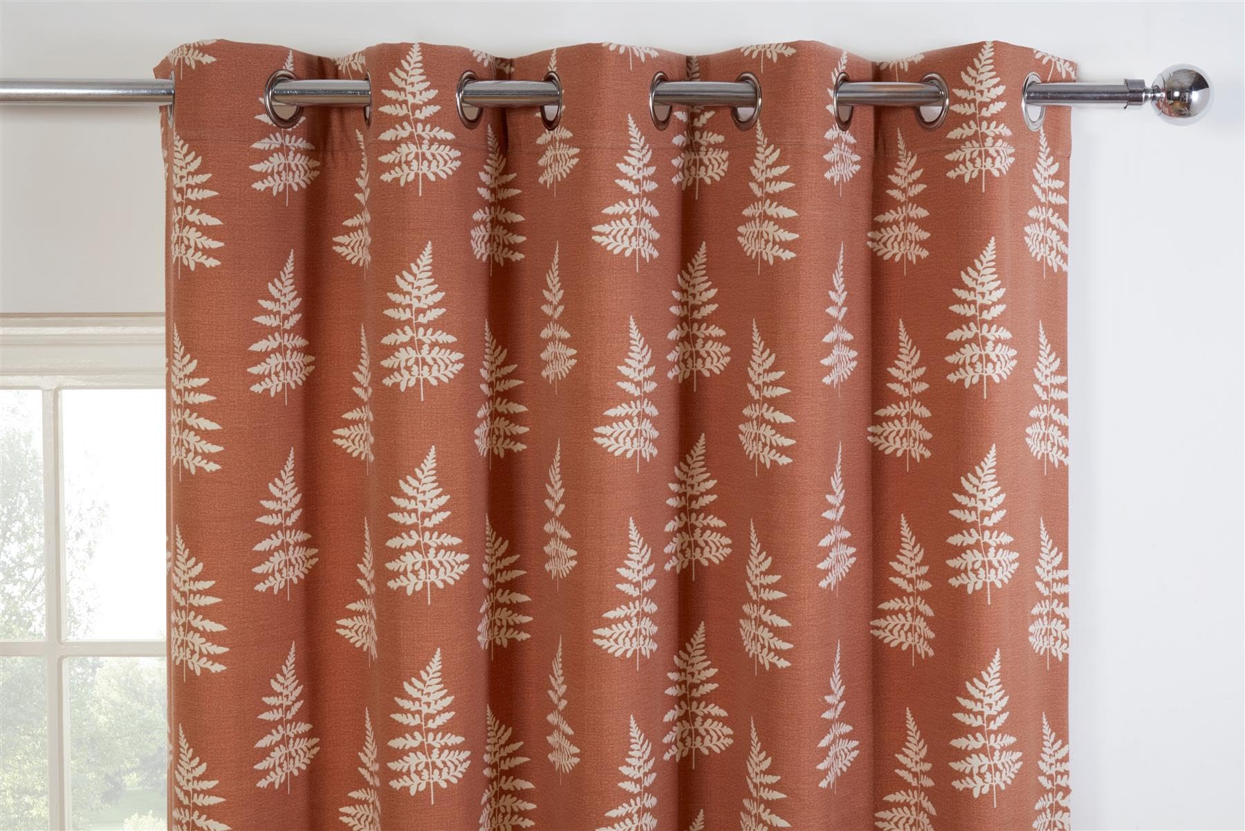 Sundour Esher Light Filtering Curtains Orange 46x54, W 460.6" x L 53.9" (2 Panels) - Image 3