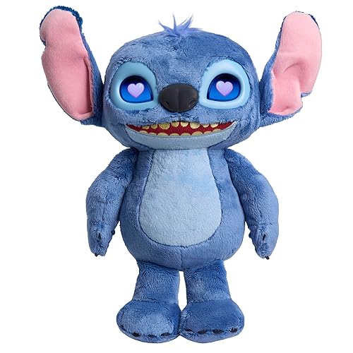 Disney Stitch Just Play Many Moods 14-inch Interactive Plush, 50+ Sounds & Effects, LCD Eyes, Inspired by Disney's New Live-Action Lilo & Stitch Movie, Toy for Fans, Girls, Boys, Kids 3+