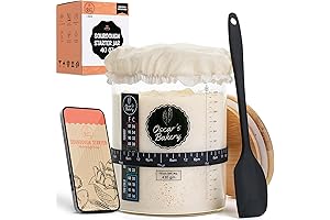 Glass Sourdough Crock with Lid – Sourdough Starter Kit with Accessories &...