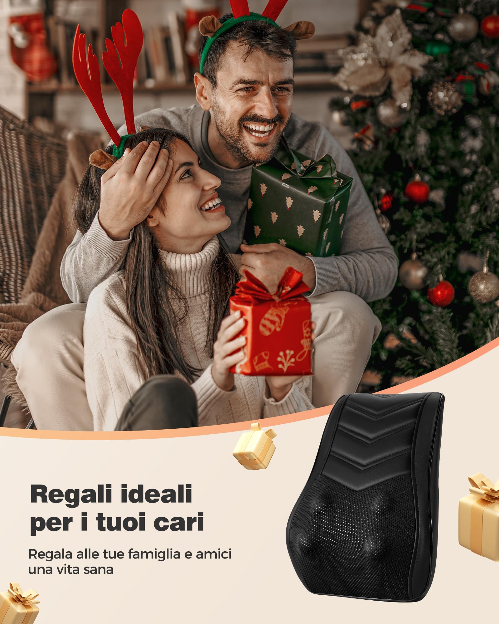 Boriwat collo massaggiatore con calore, Shiatsu massaggiatore 3D ginocchio schiena massaggiante, cuscino massaggio per collo, dolore alla schiena della spalla, regali per le donne uomini Papa Mama