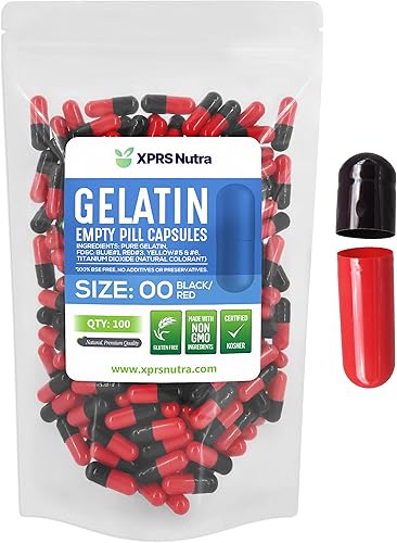 XPRS Nutra Cápsulas vacías de tamaño 00  100 cápsulas vacías de gelatina  Cápsulas vacías para rellenar cápsulas de bricolaje  Cápsulas rellenables