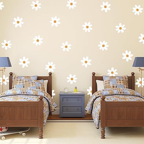 Miniatura 4 de Plantillas de pared bohemias con flores de margaritas grandes para pintar patrones grandes en la pared, concreto para patio, plantilla reutilizable