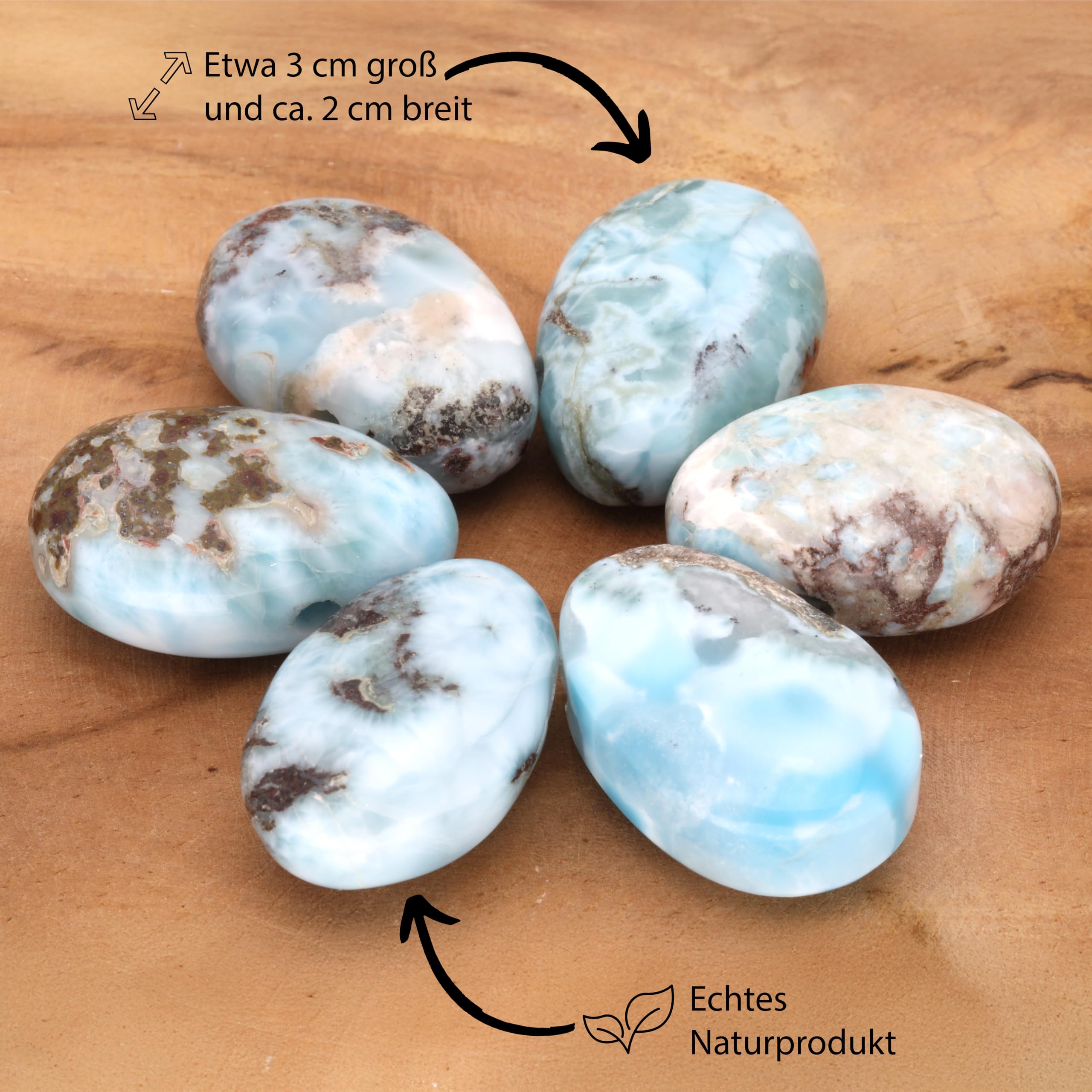 Larimar Tropfen Anhänger Kette Edelstein Heilstein Damen Herren