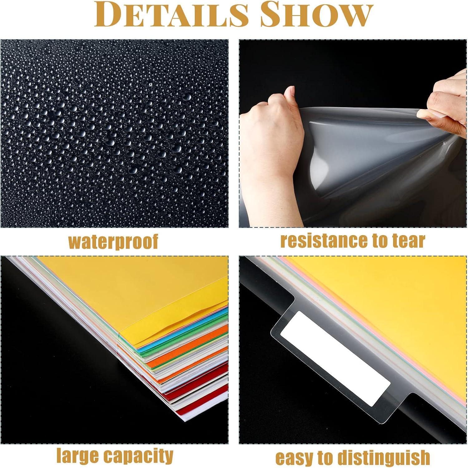 20 Set 12 x 12 Scrapbook Paper Storage Organizer Clear Top Loading Files Plastic Holder with Customizable Tabs for Holding Vinyl Paper Scrapbook Photos