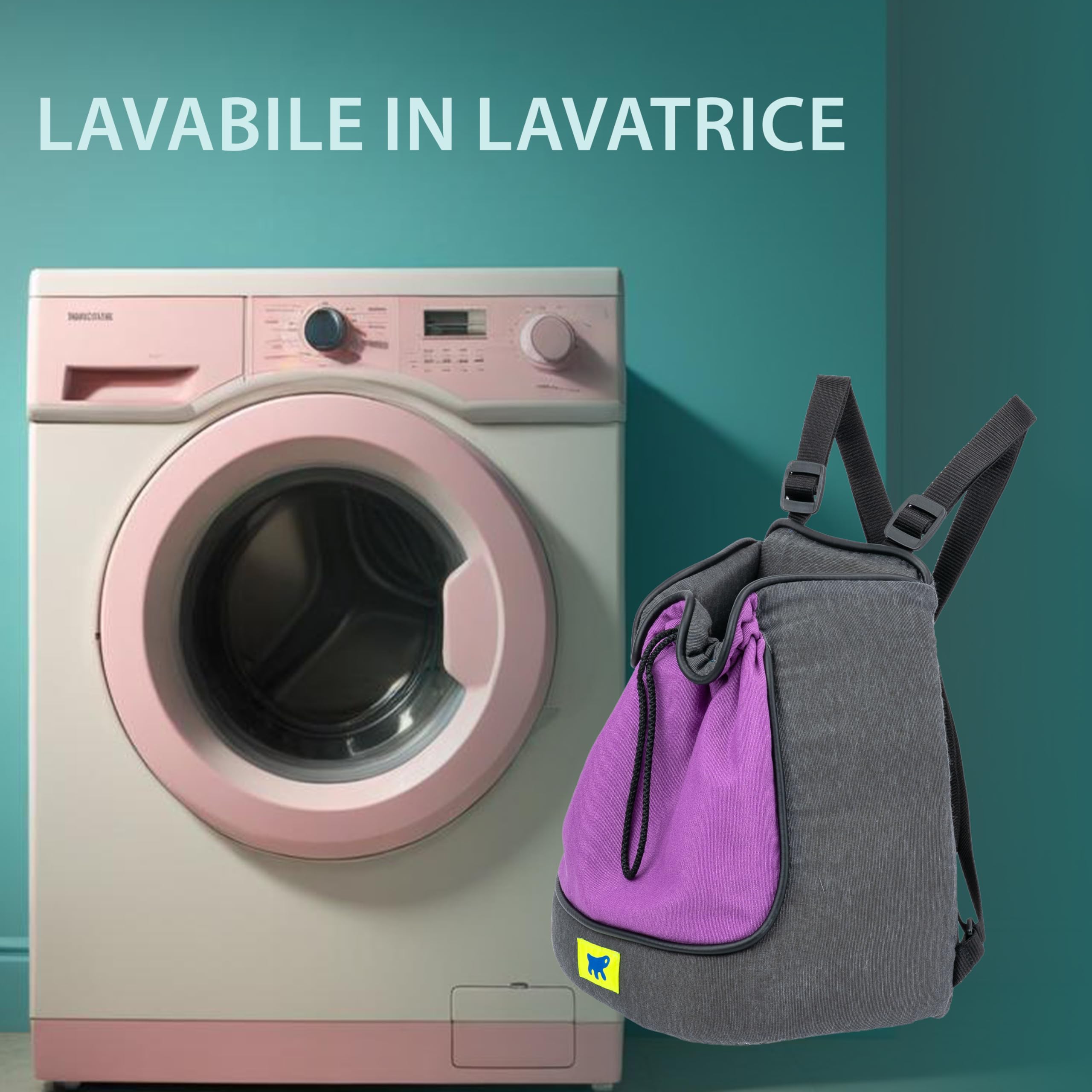 Ferplast Trasportino Gatto TRIP, Zaino per cani, Zaino per Gatti, Trasportino per Cani, Cinghie Regolabili, Chiusura con Cordino, Lavabile, fino a 5 Kg, 28 x 18 x h 29 cm, Viola