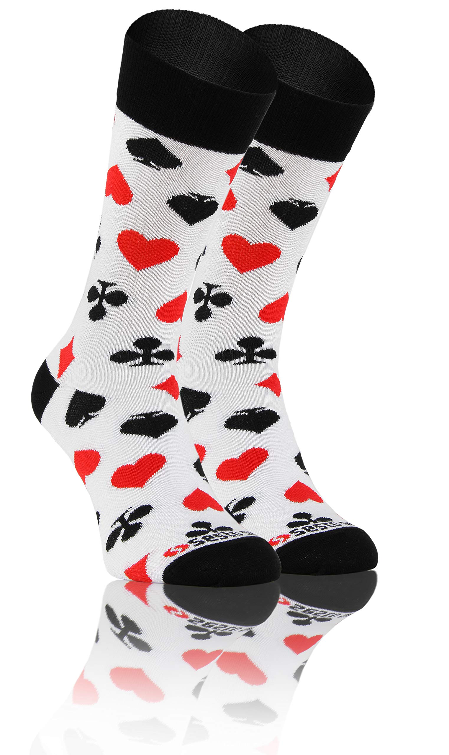 Sesto Senso Funny Socks Women Men Cotton Fancy Patterned Colourful Crazy Oddsocks Mid Calf Socks 39-42 7-10 Playing Cards