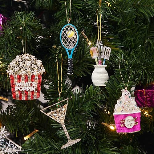 Miniatura 5 de Adornos de Navidad 2024, adorno de palomitas de maíz para decoración de árbol de Navidad, adornos colgantes para árbol de Navidad, regalos de