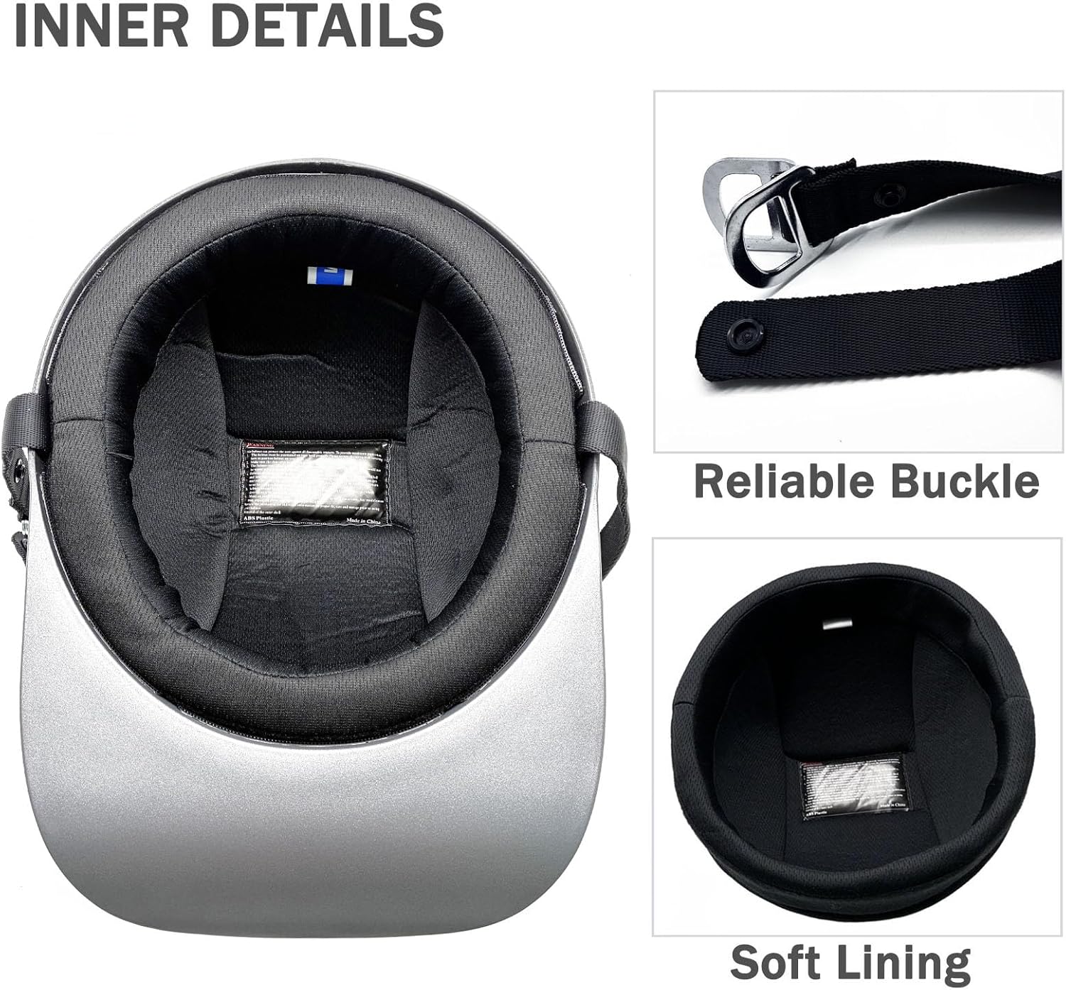 Vintage Baseball Motorcycle Helmet Open Face Half Cap with Goggles for Men and Women Adults Moped Motorbike Jet Scooter Bike Street Cruiser Chopper Hat- DOT Approved(Matte Gray M