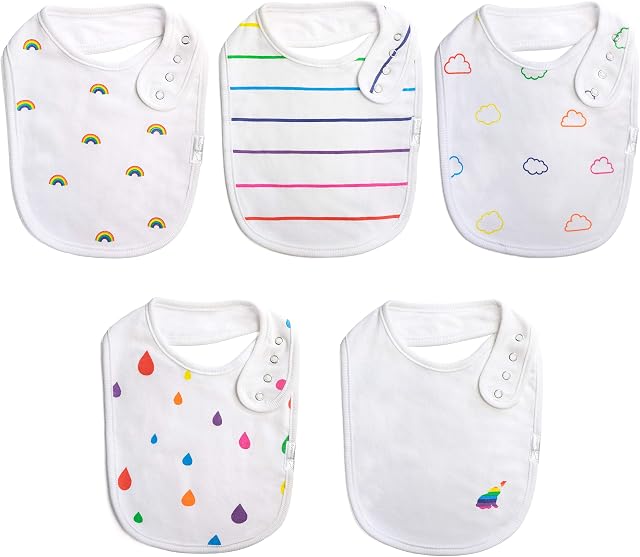 Budding Bear Premium Baby Feeding Bibs (Pack of 5)