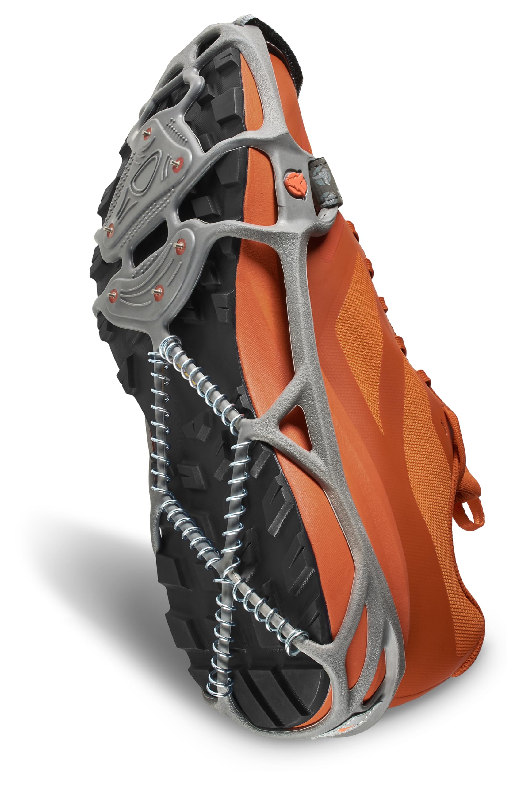 YAKTRAX Run Crampons pour Chaussures de Course, Pointes en Acier au carbure de 3 mm et bobines en Acier Inoxydable de 1,4 mm, offrent Une Traction sur la Glace et la Neige, Gris