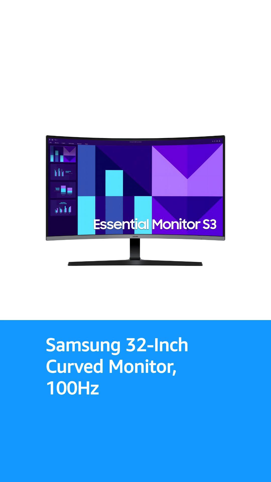Samsung 32-inch FHD Black Curved Screen Monitor with 100 Hz
