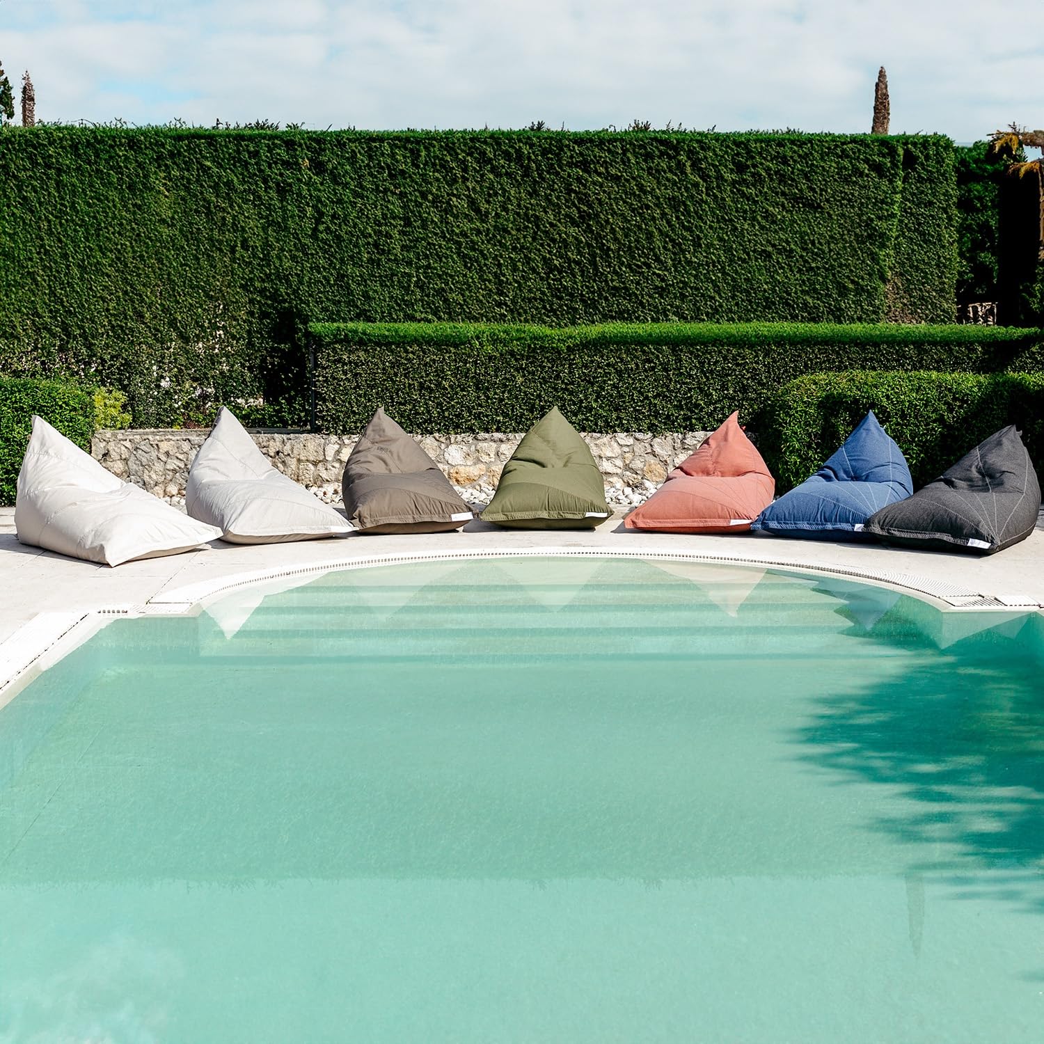 Randa Sitzsack Outdoor und Indoor - XL 100 x 100 x 160 cm - Taupe - für Garten, Terrasse, Balkon und Wohnzimmer