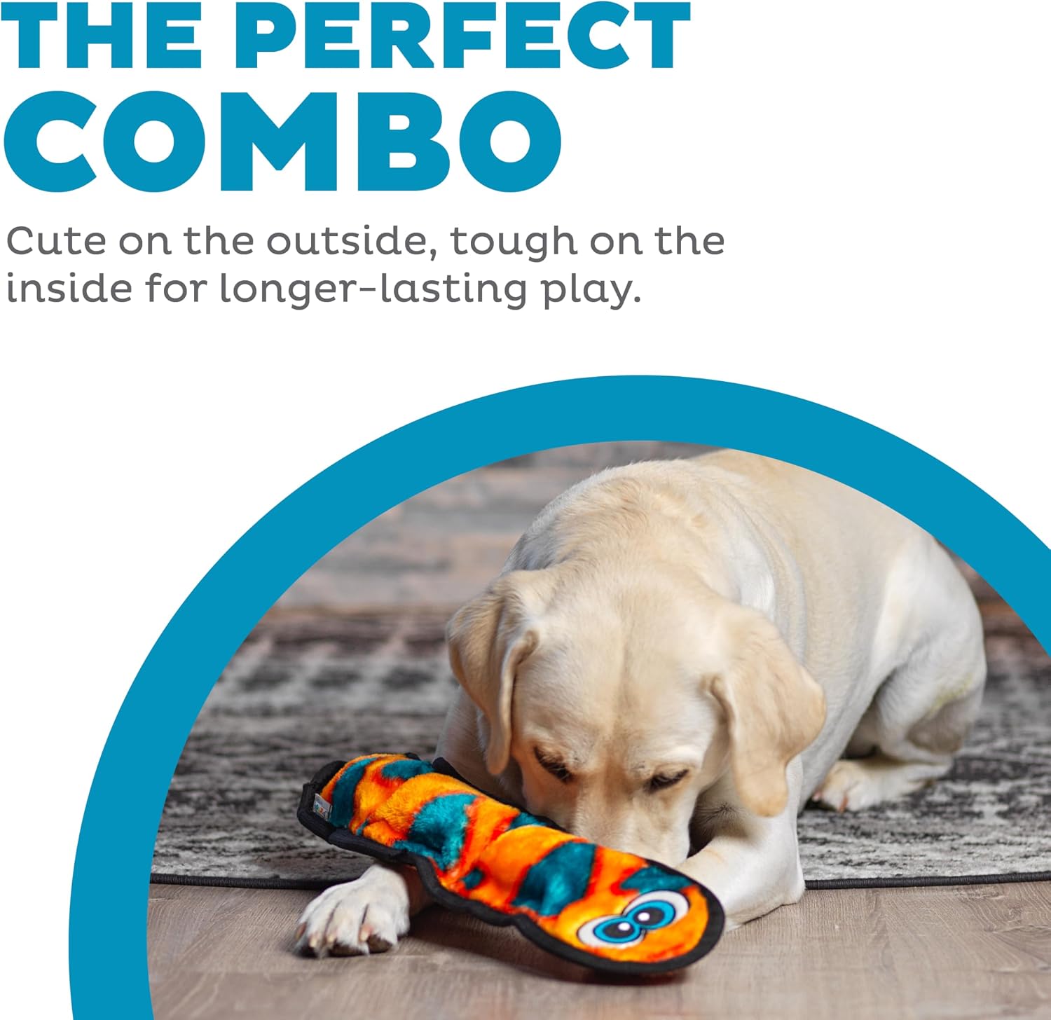 Outward Hound Durablez Tough Chew Plush Squeaky Dog Toy, Snake, 24.5" image 2