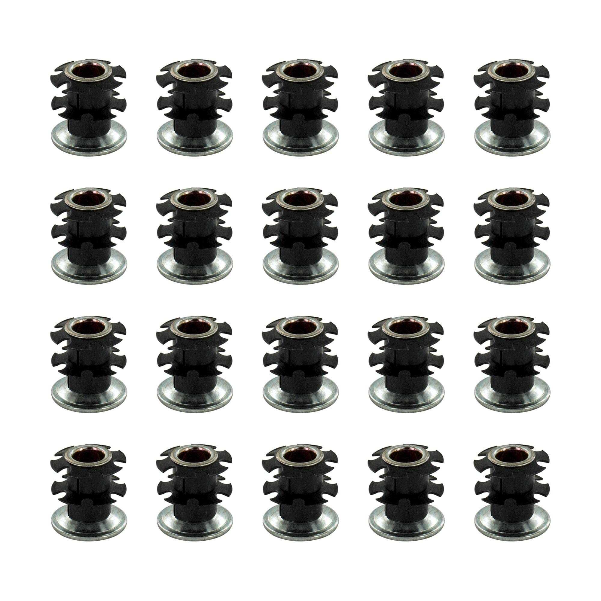 Outwater 1" Round Tube Caster Insert, 3/8-16 Thread, 20-Pack