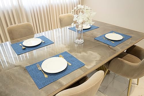 Miniatura 3 de HOMEYNICE - Juego de 4 manteles individuales lavables para fiestas, elegantes manteles individuales para mesa de cocina, juego de 4 manteles