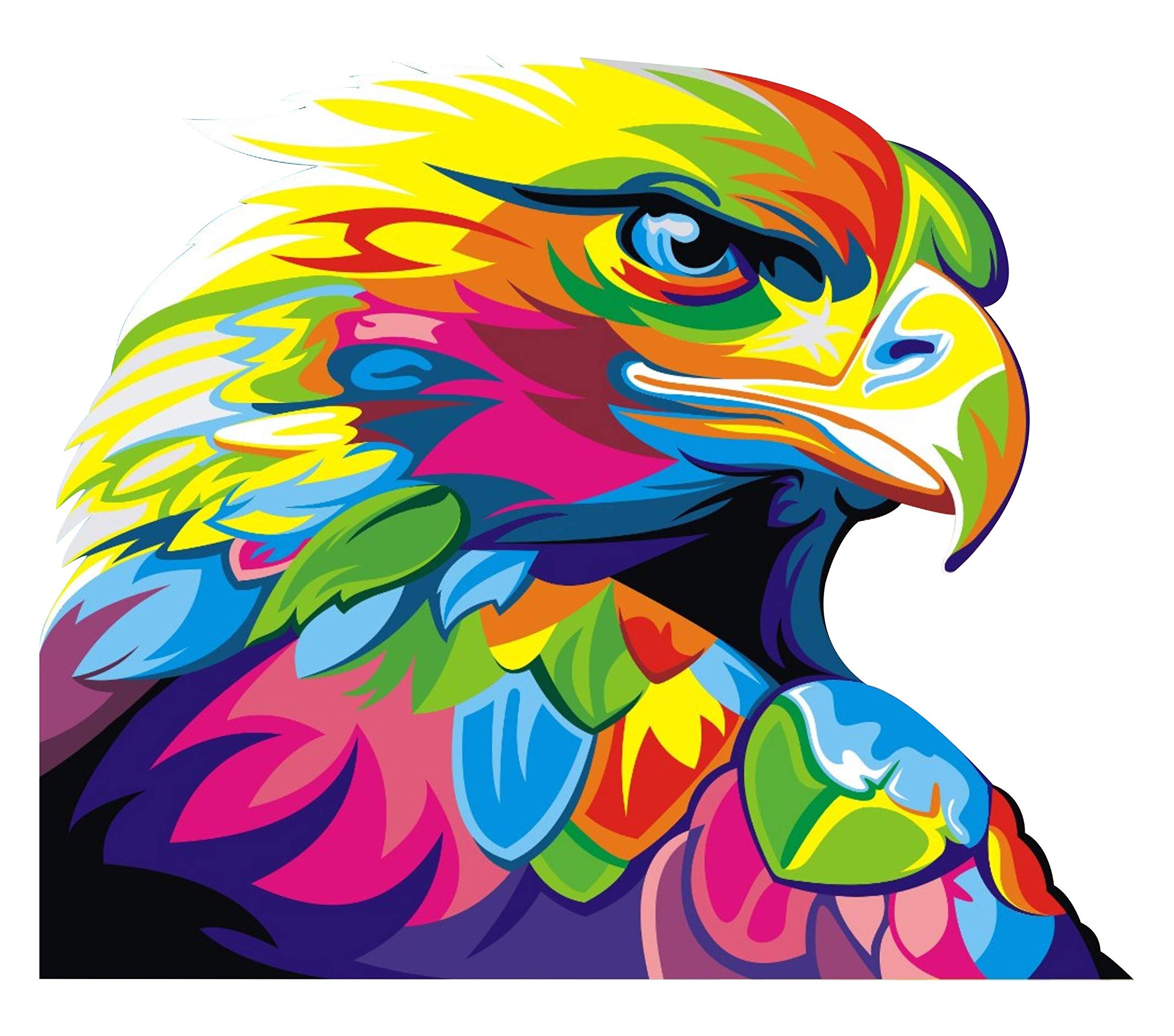 DECOR KAFE Colourful Eagle Decorative Wall Sticker for Living Room, Bedroom, Office (38 X45 Cm) (B07V47CCJL) Amazon Price History, Amazon Price Tracker
