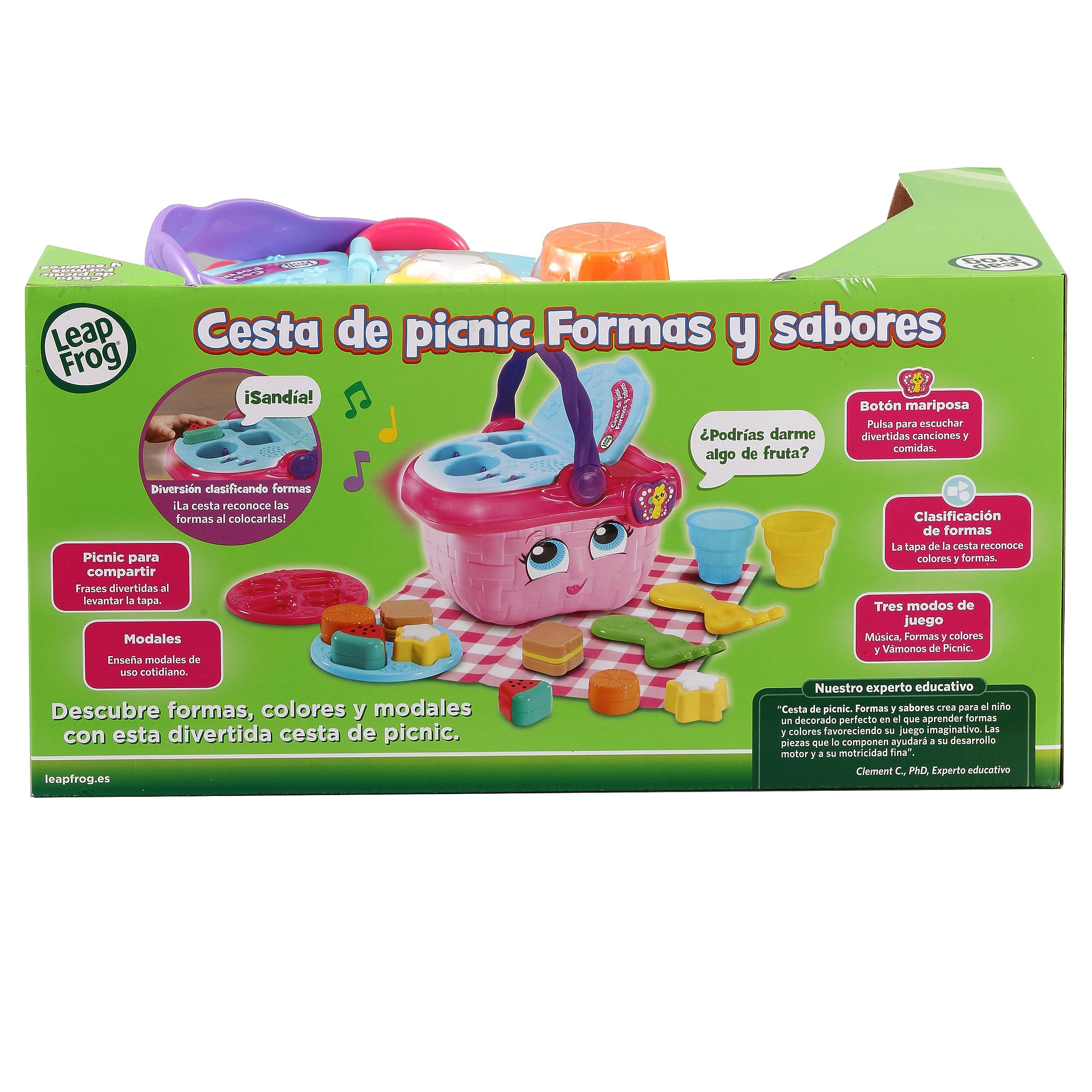 Leapfrog VTech - Cesta de Picnic Formas y sabores, Juguete encajable para niños +1 año, Aprende a clasificar, Ordenar, Modales, Versión ESP
