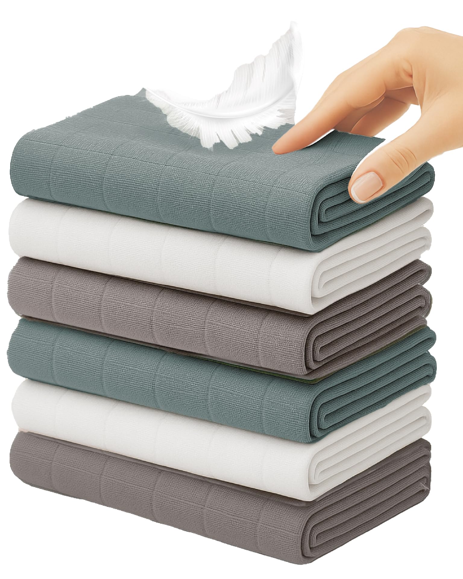 Soft Touch Newborn Essentials 100% Cotton Baby Muslin Cloths 6 Pack 70 x 70 cm