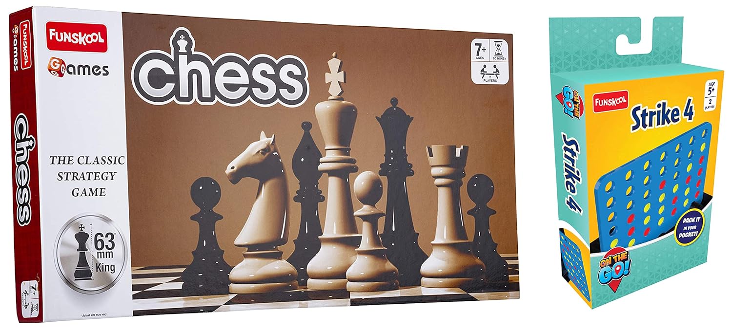 Buy Funskool Chess Board Set, Black and White Board Game & Funskool