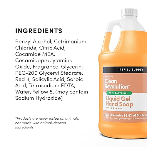Miniatura 4 de Clean Revolution Repuesto de jabón de manos en gel antibacteriano, 128 onzas líquidas, jabón en gel listo para usar, fórmula no seca