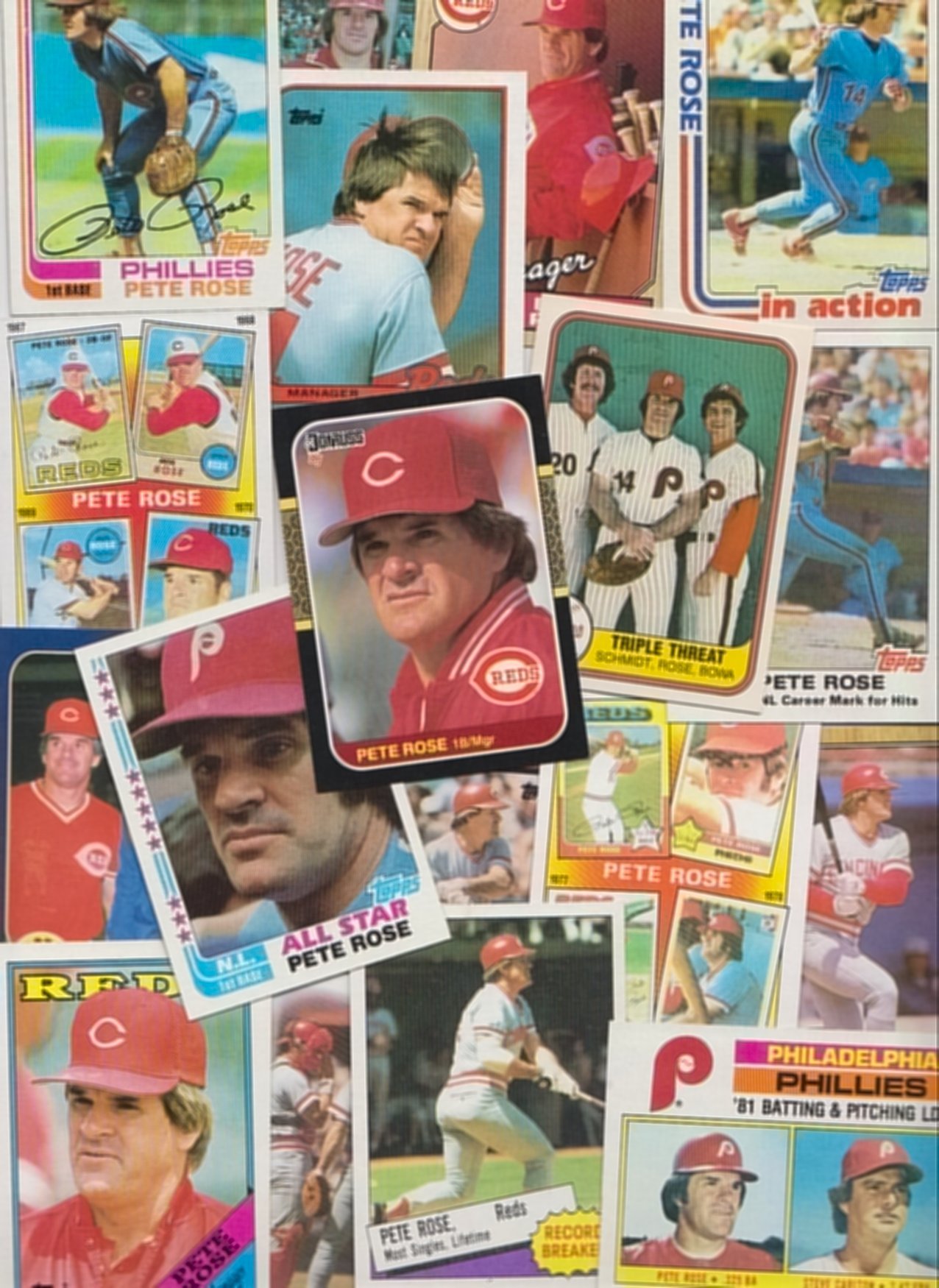 Pete Rose / 30 Different Baseball Cards featuring Pete Rose at Amazon's  Sports Collectibles Store