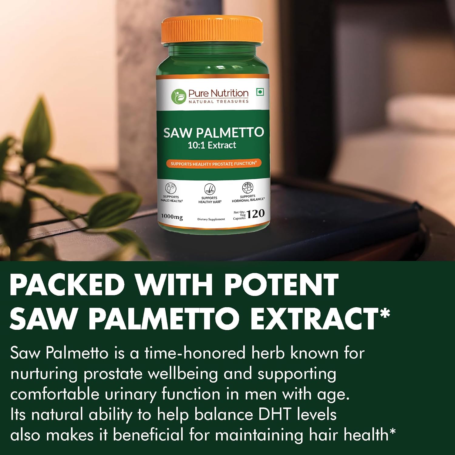 Pure Nutrition Saw Palmetto 10:1 Extract, 5000mg Strength | 120 Veg Caps | Prostate Support | Once Daily Prostate Supplement for Men - Image 5