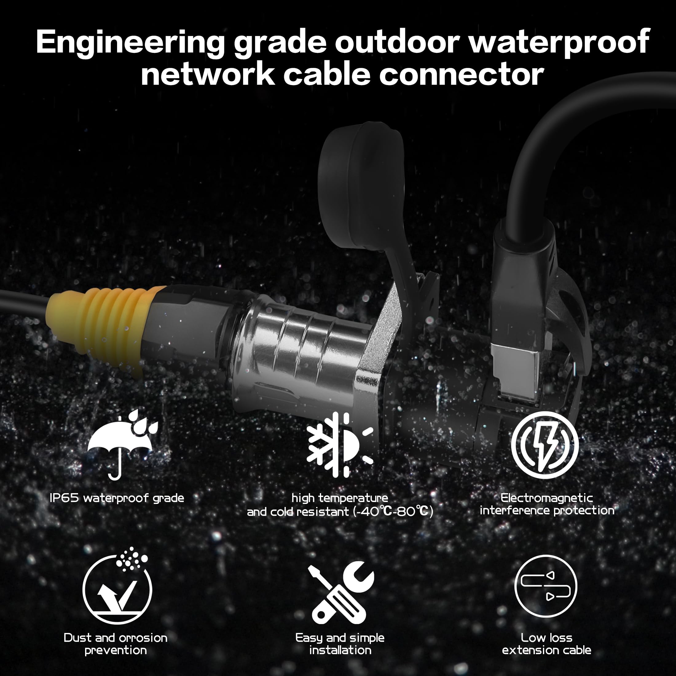 Connettore RJ45 Impermeabile IP65 - Angolo Retto Per Cavi Ethernet Cat5/6, Doppia Confezione - Foto 3