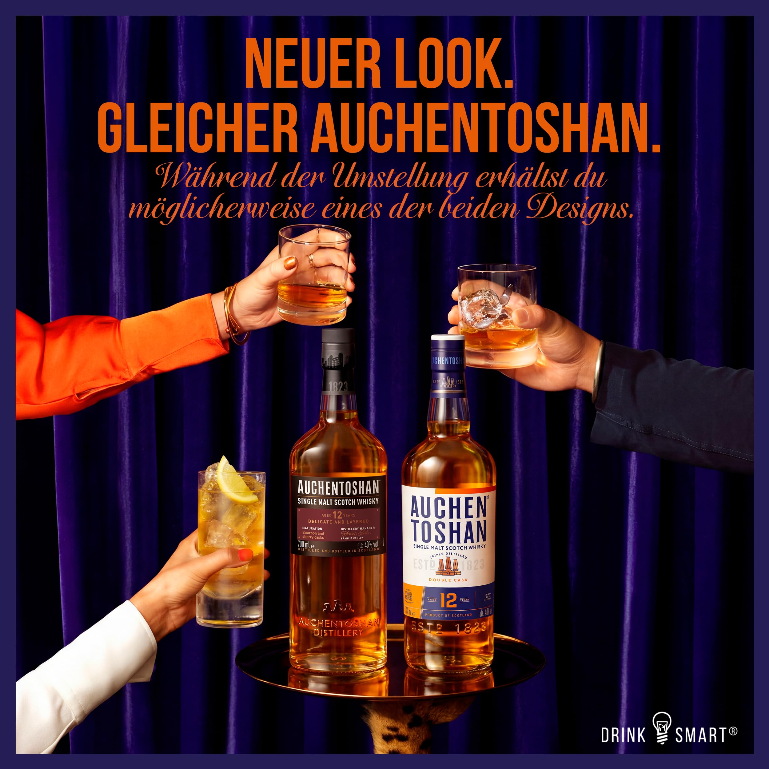 AUCHENTOSHAN 12 Jahre Double Cask, Single Malt Scotch Whisky, mit Geschenkverpackung, Karamellgeschmack und fruchtigen Aromen, 40 Prozent Vol, 700ml Einzelflasche