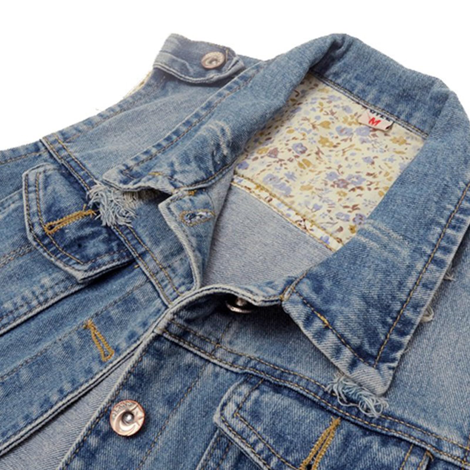 Damen Weste Summer Leicht Damen Jeansweste Aus Denim Klassisch Für Junioren Zum Zuknöpfen Kurz Im Look Ärmellos Mantel Gefüttert Herren