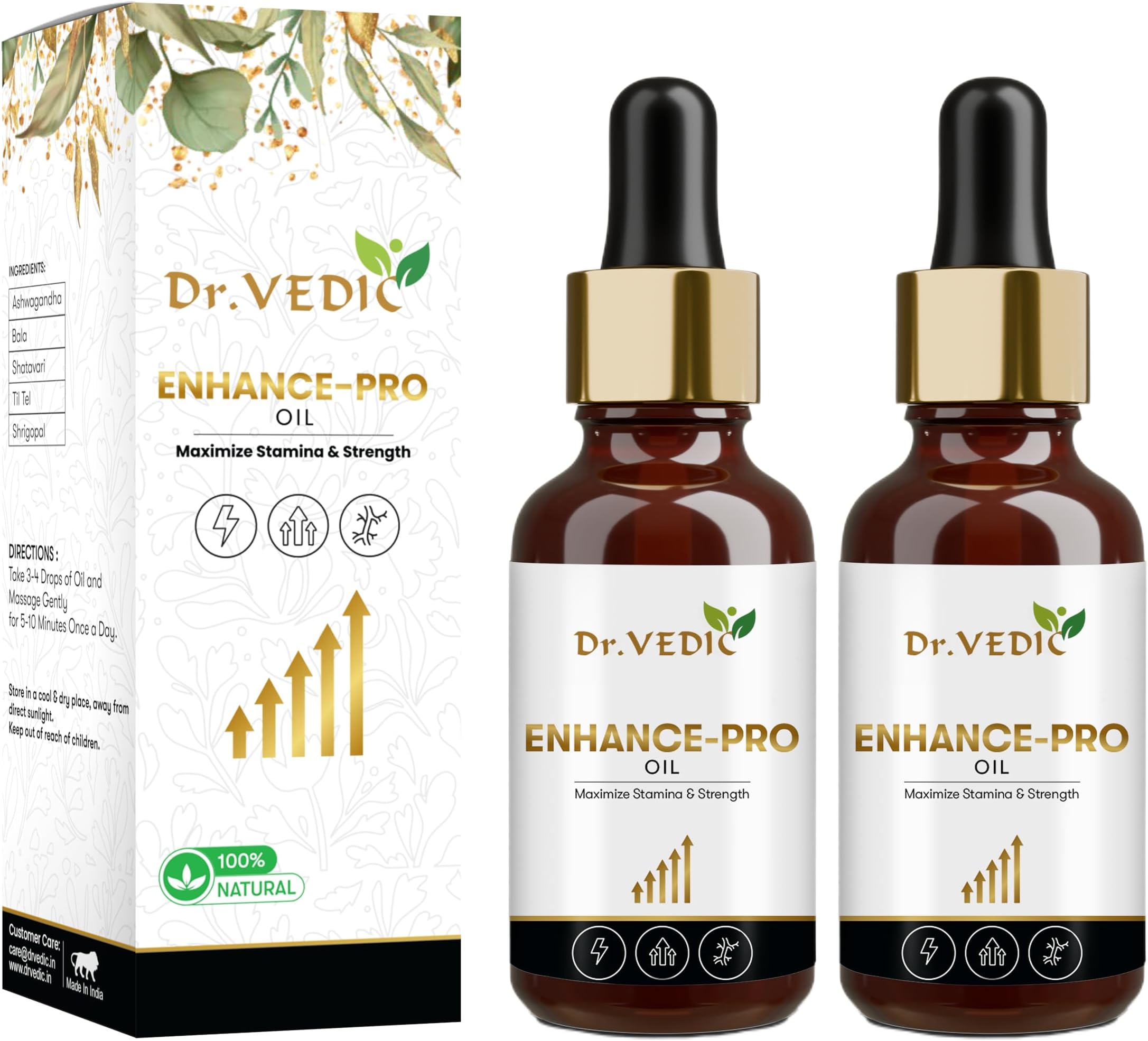 Dr Vedic 100% Ayurvedic Pure & Natural E-Pro Oil, 30ml (Pack Of 2)