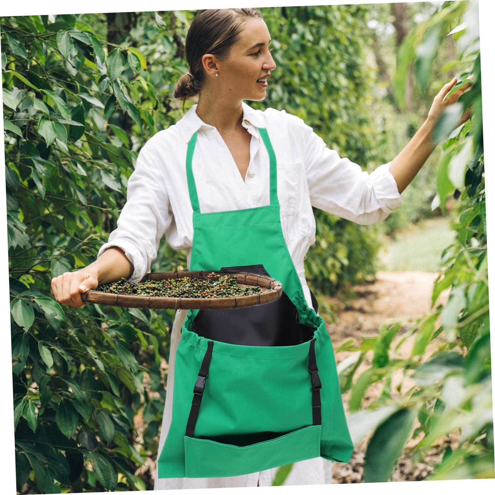 Gartenschürze Gartengeschenke Für Frauen Einzugsgeschenk Erntetasche Für Gartengemüse Leinenschürze Fruchtbeutel Gartenzubehör Fräulein Segel Aus Baumwolle Große Tasche Belohnung