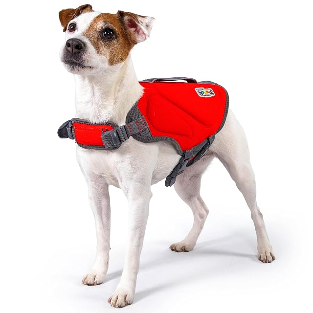 Outward Hound Dawson Swim - Chaleco Salvavidas para Perro, Color Rojo, Talla S