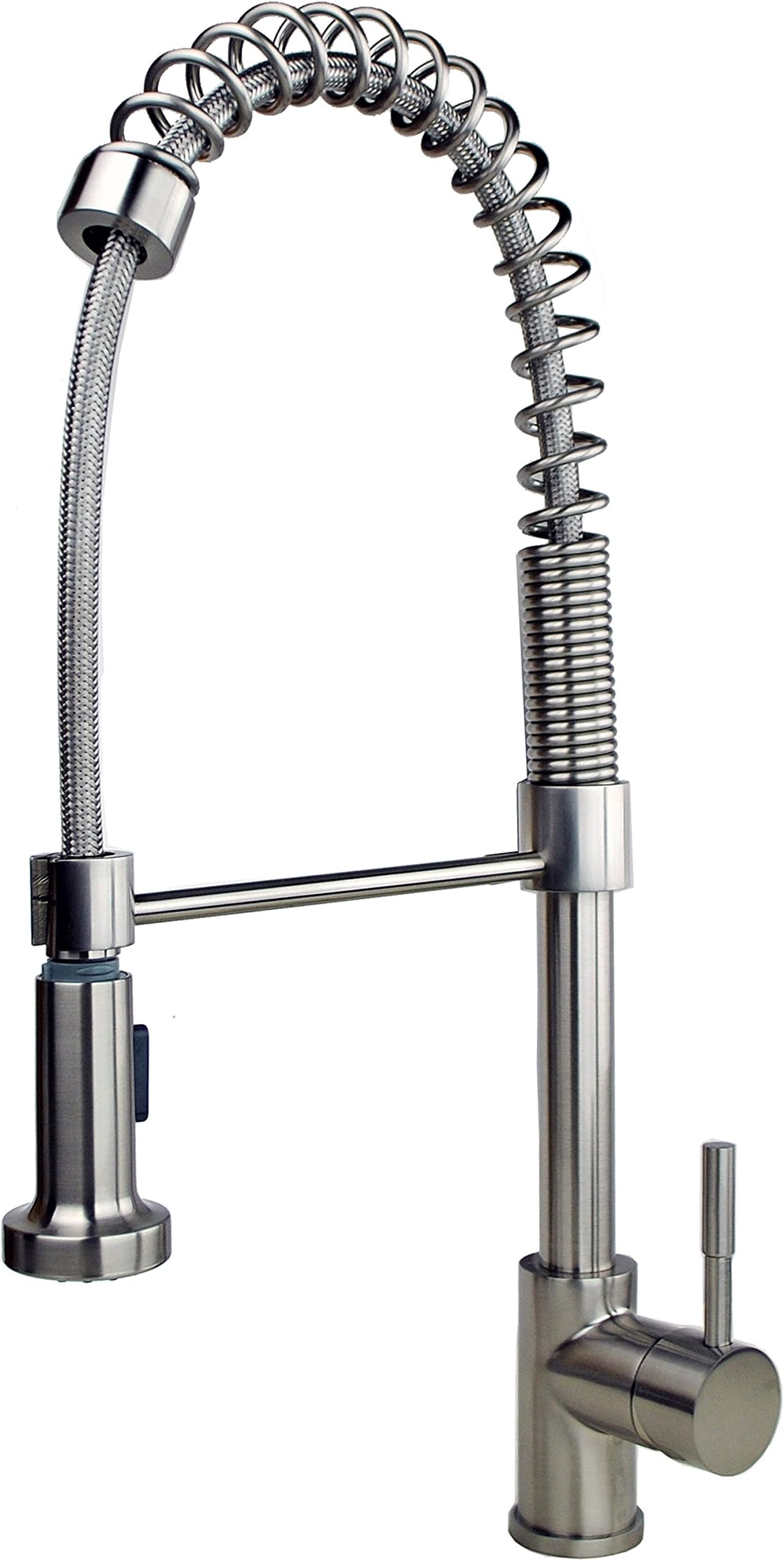 Builders Shoppe 1151SSN 1151SS 21" Single Handle Spring Pull-Down Kitchen Faucet Stainless Steel Finish