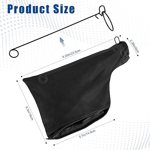 Miniatura 3 de Bolsa de recolección de polvo negro para sierra ingletadora modelo 255 con cremallera y soporte ajustable con cable, bolsas colectoras de polvo para
