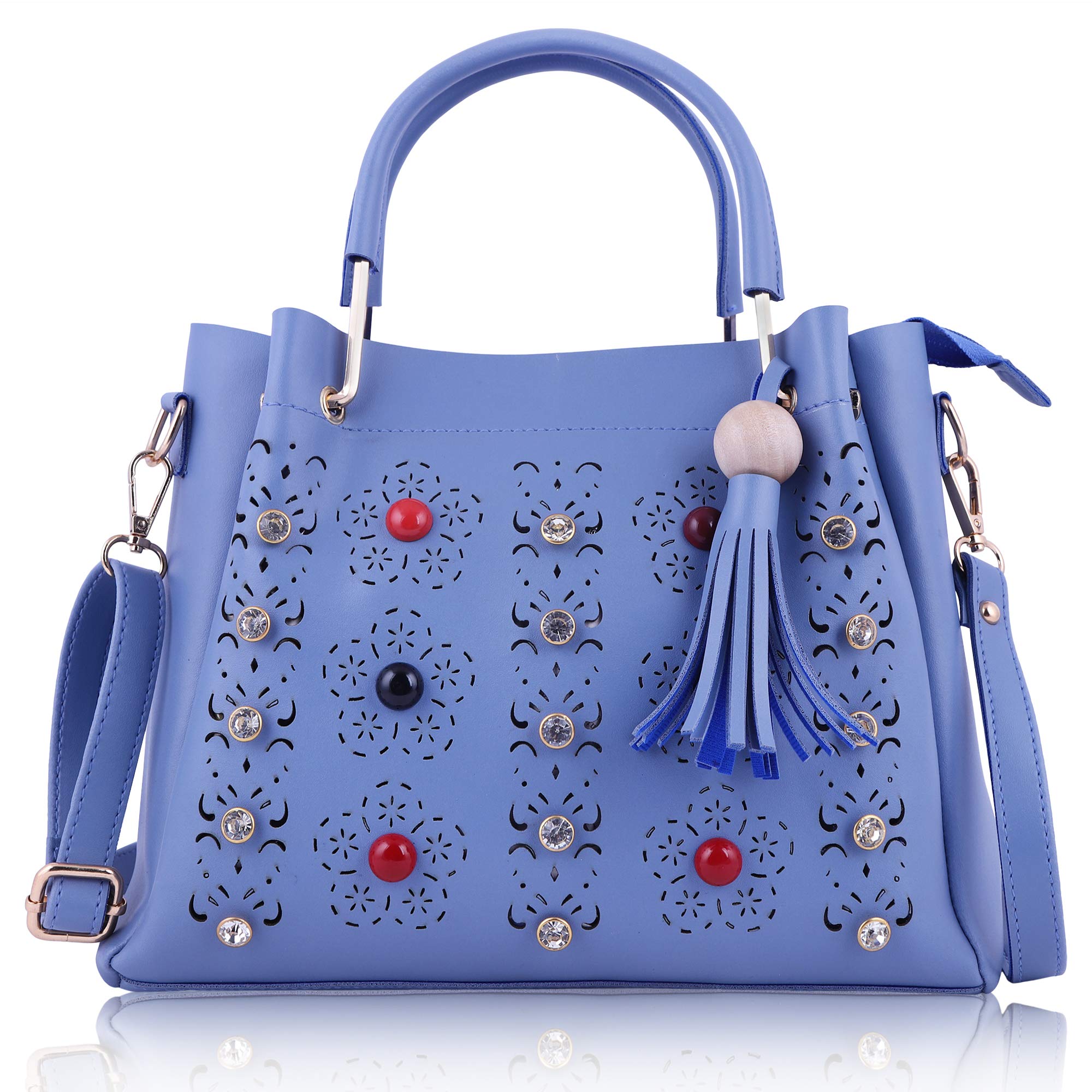 Fiesto FashionWomen's Leather Handbag (WP1118017, Blue)