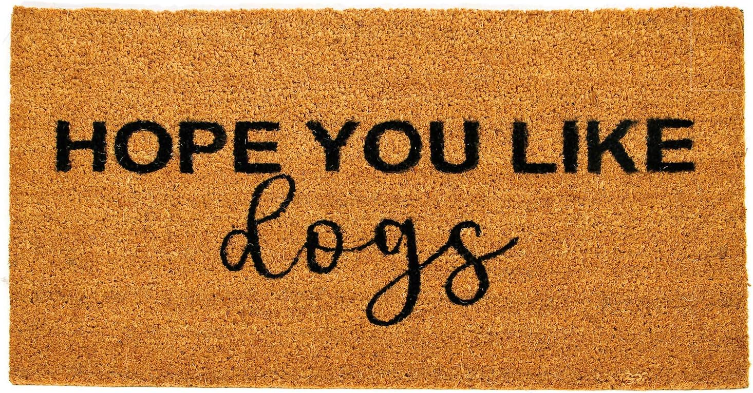 SERENITA Natural Coco Coir Doormats for Outside with Heavy Duty Weather Resistant Non-Slip Rubber Backing Indoor Hope You Like 18"x30"