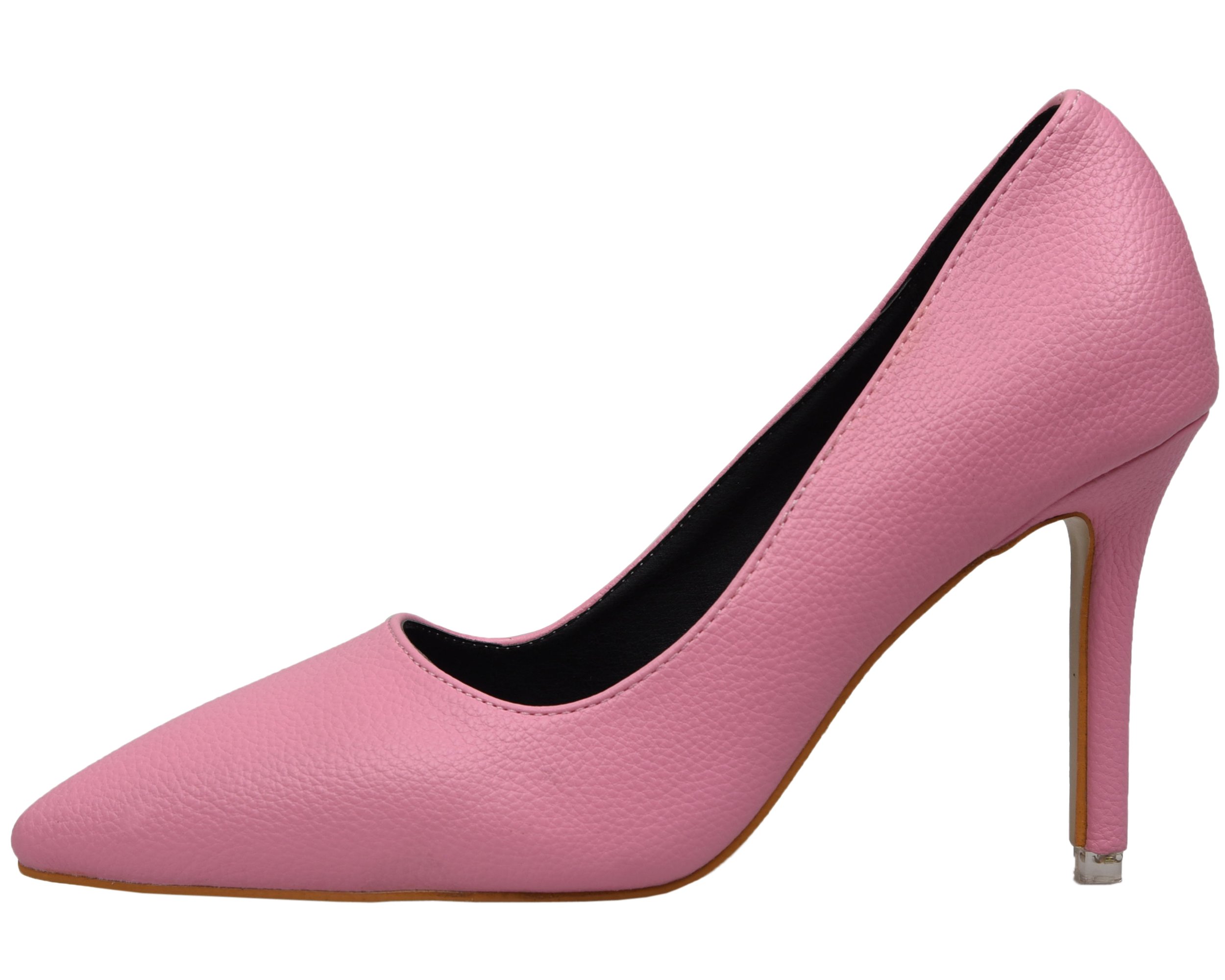 BIGTREE Dress Pumps Women Smooth Litchi Pattern Pointed Toe High Heel Shoes