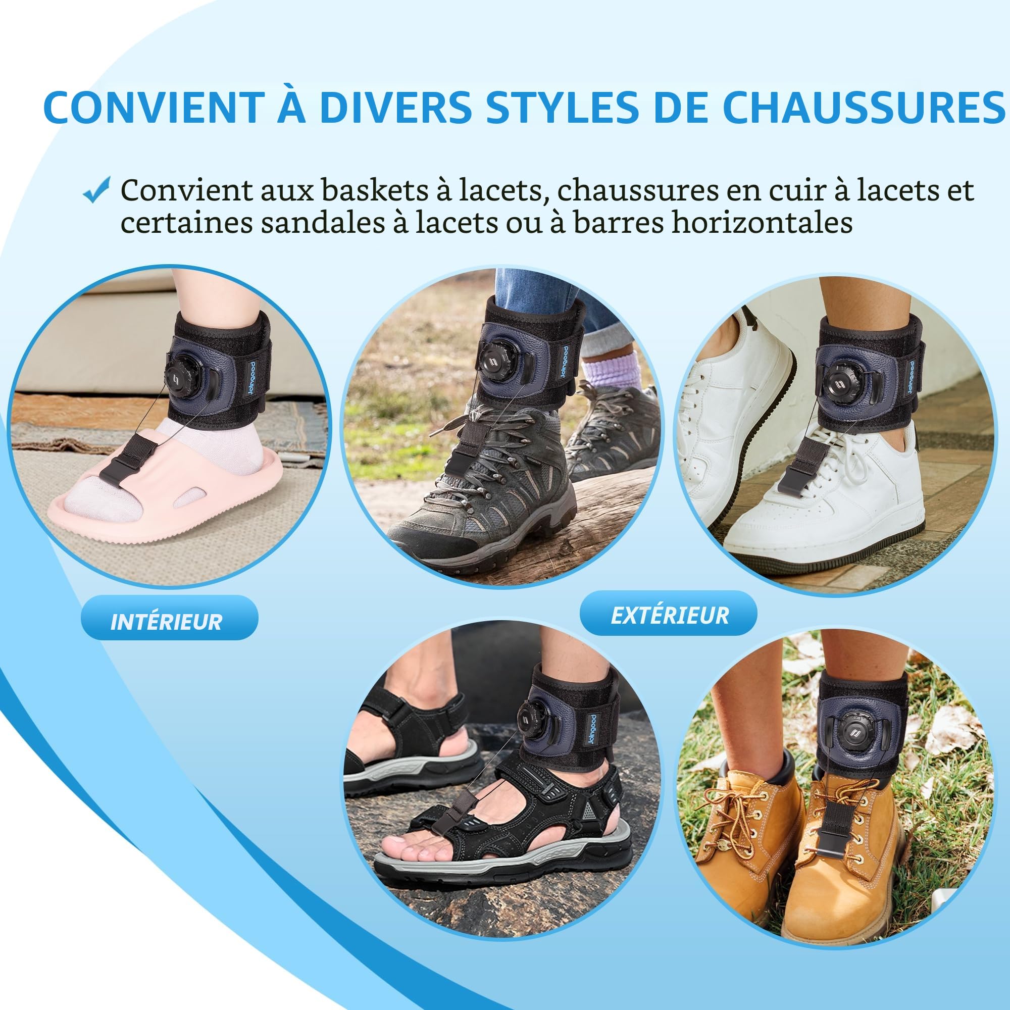 Attelle Pied Tombant pour Marcher avec des Chaussures,Attelle Pour Pied Tombant Avec Bouton,Orthese Pied Tombant vers le Haut,Releveur de Pied Tombant pour Pied Droit et Gauche(S/M)
