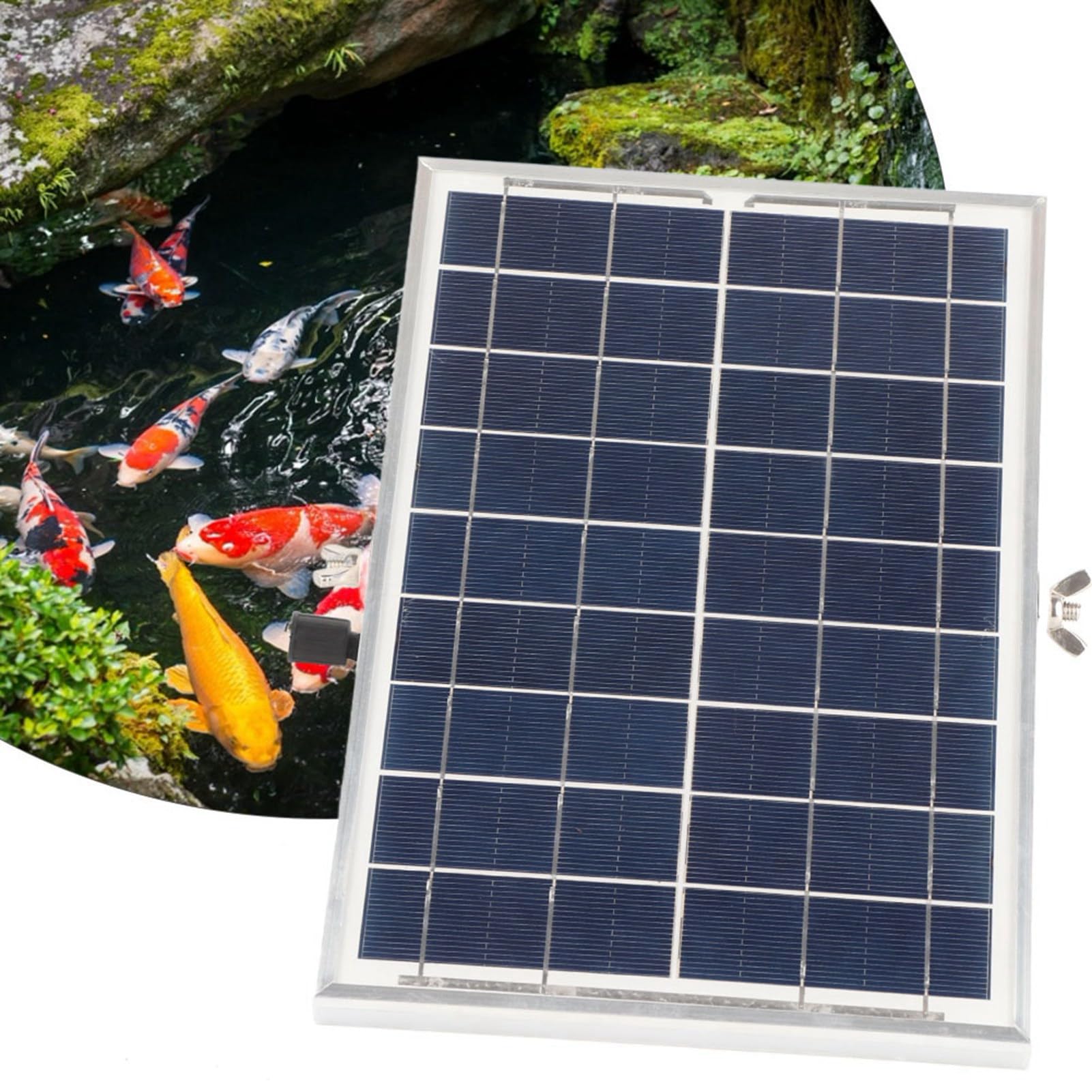 Qcwwy Aquarium-Luftpumpe, Solarbetriebener Oxygenator, 3 Modi, Super Leise, Aquarium-Wasser-Sauerstoffpumpe, Luftpumpe, Pool-Teich-Sauerstoffbelüfter für Outdoor-Angeln, Hydrokultur-Wasser