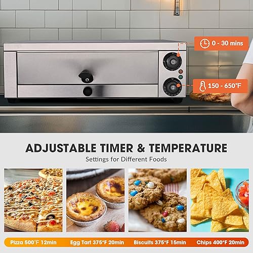 Miniatura 3 de WeChef Horno de pizza de encimera de 16 "Horno de pizza eléctrico interior 1700W Cocina de pizza comercial Home Cafe Panadería Camión de comida